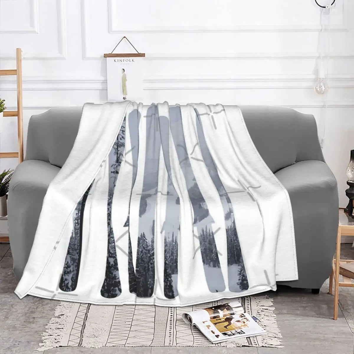 Ski Designs Plush Bedroom Blanket