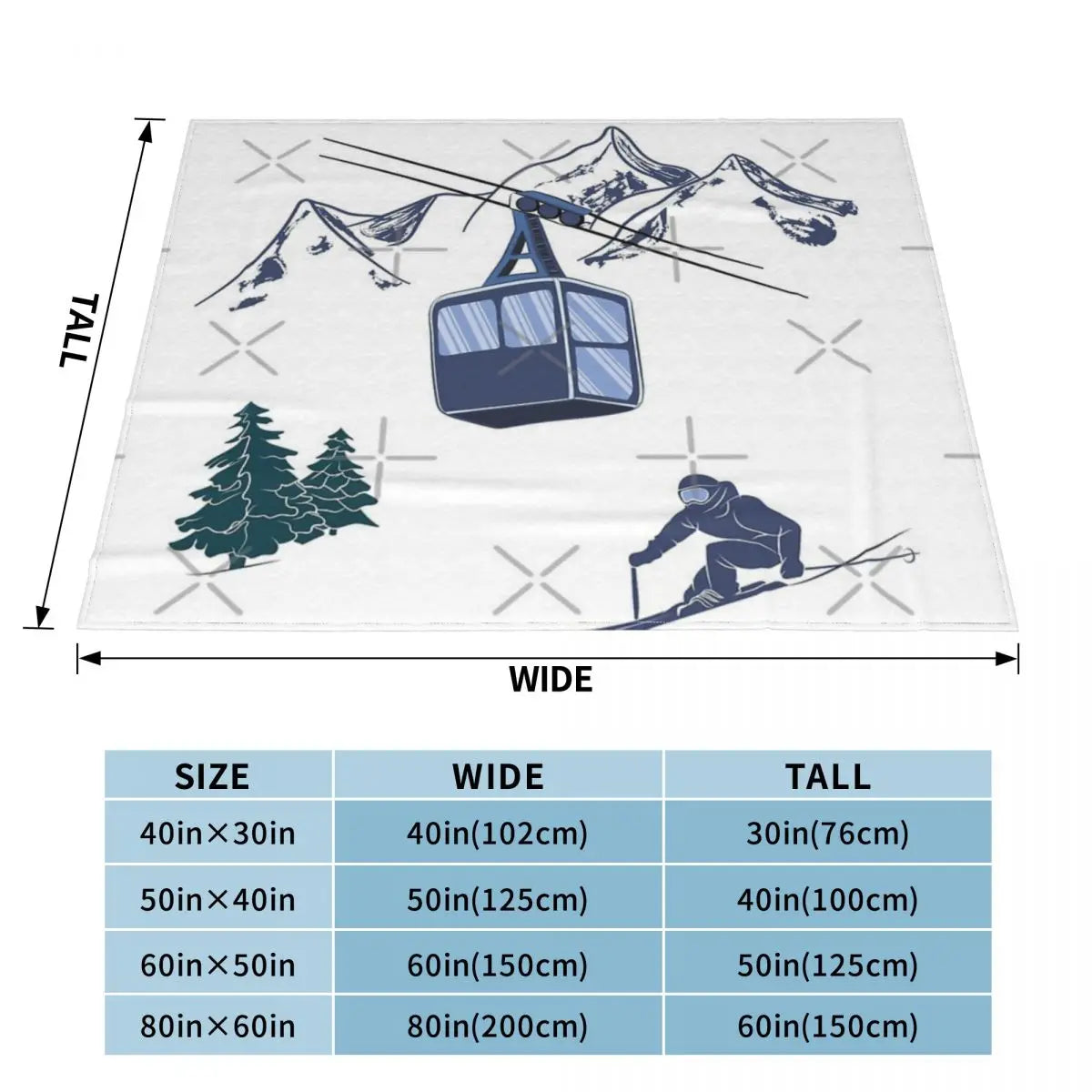 Ski Lift Resort Throw Blanket