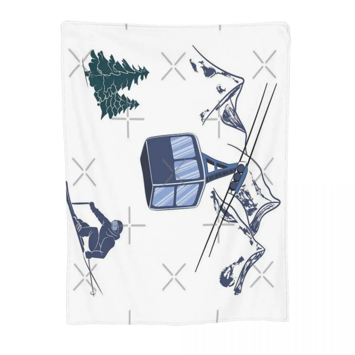 Ski Lift Resort Throw Blanket